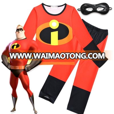 Boys Incredibless Cosplay Costumes Kids Pajama Set Boy Homewear Boys Pyjamas Clothing Set Children Halloween Festive Party Dress