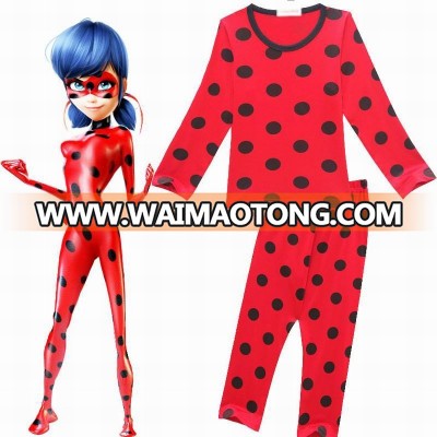 Kids T-shirt Pants Suit 2 Pcs/Set Pajamas For Girls Clothes Miraculous Ladybug Costumes Cosplay Girls Clothing Set Pajamas Sets